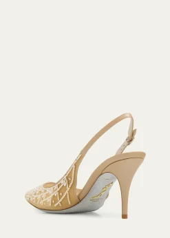 Rene Caovilla80mm Embellished Net Tulle Pumps