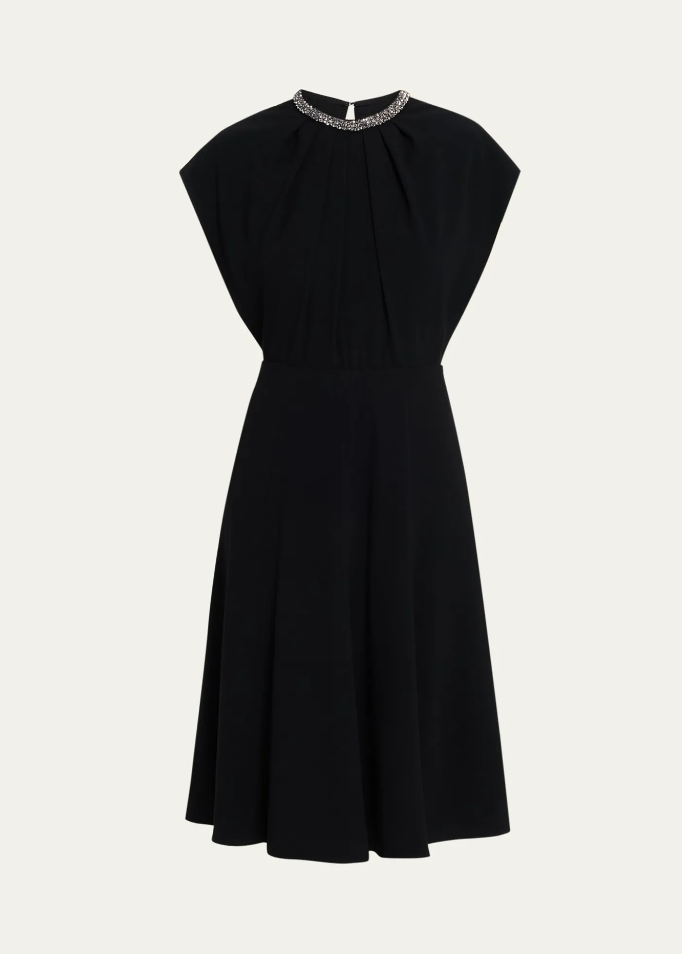Rickie Freeman for Teri JonBeaded Crepe A-Line Midi Dress
