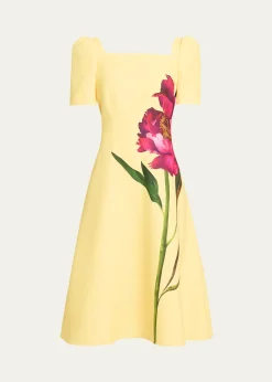 Rickie Freeman for Teri JonFloral-Print Scuba Midi Dress
