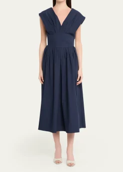 Rosie AssoulinIn Full Bloom Pleated Taffeta Midi Dress