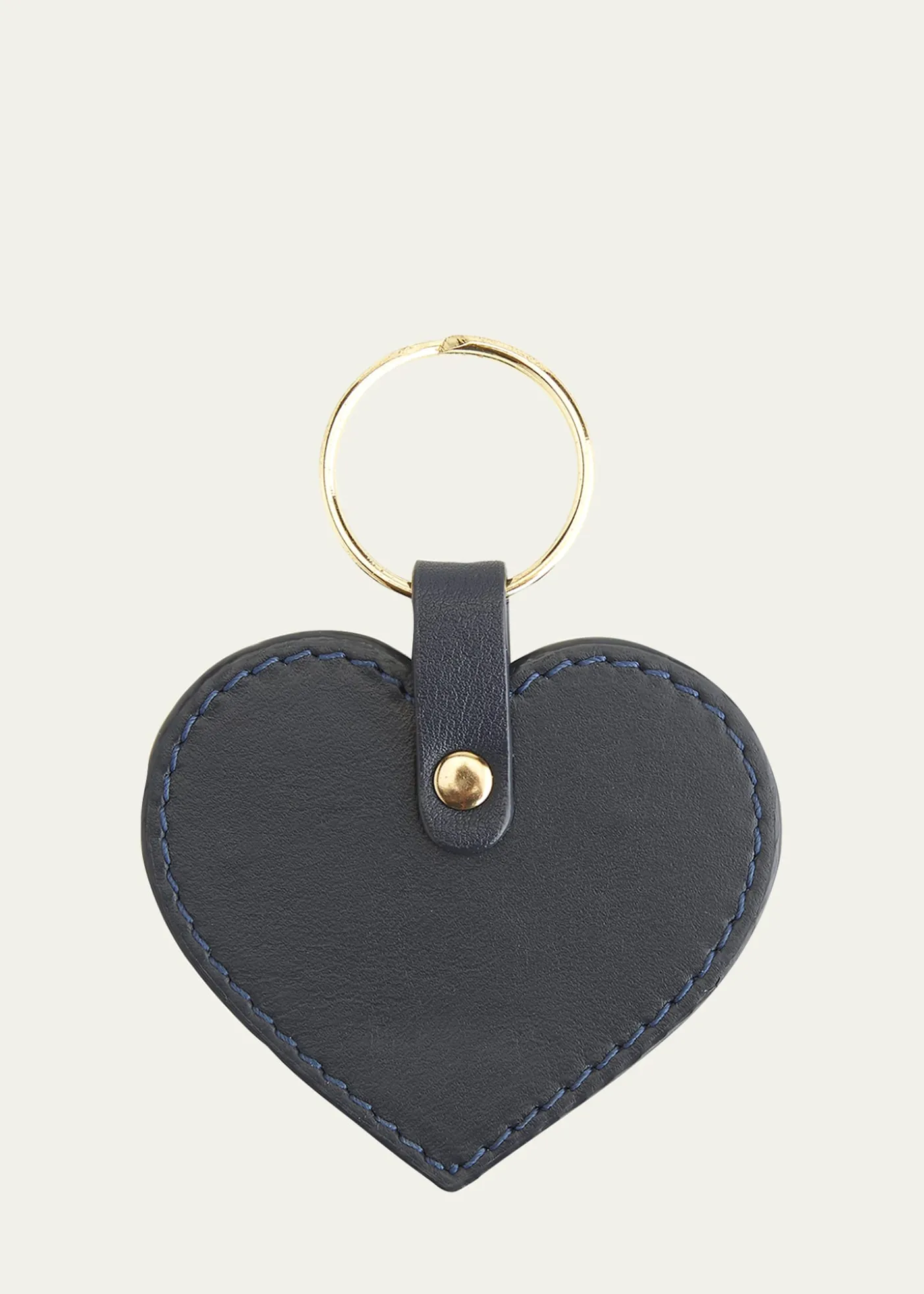 ROYCE New YorkMonogrammed Leather Heart-Shaped Key Chain, Personalized