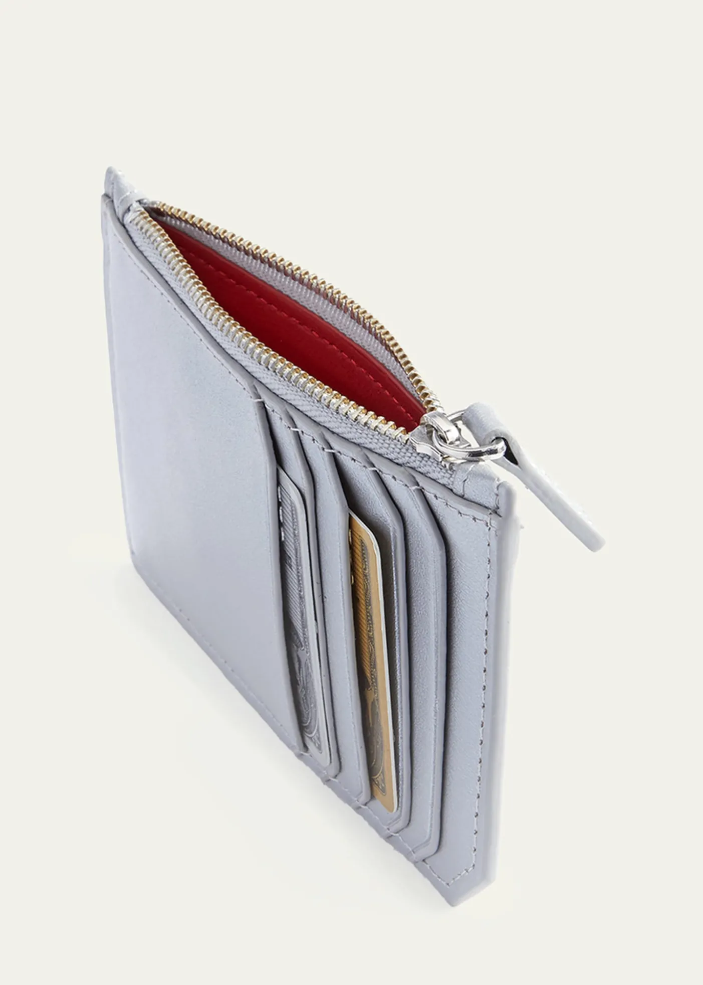 ROYCE New YorkMonogrammed Zippered Leather Credit Card Case, Personalized
