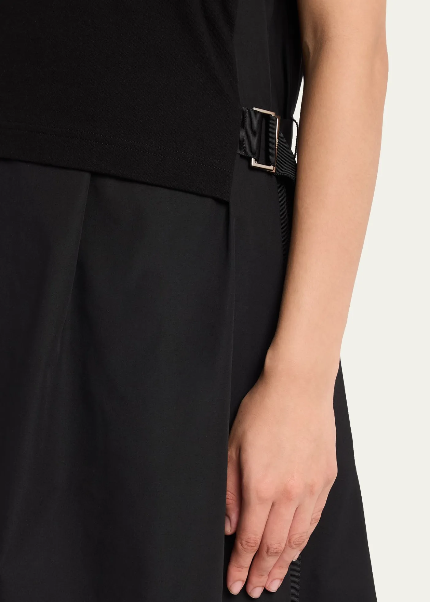 SACAICotton Poplin x Knit Shirtdress
