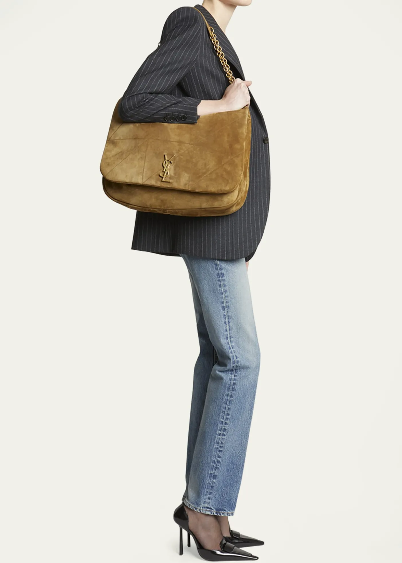 Saint LaurentJamie 4.3 Maxi YSL Shoulder Bag in Quilted Suede