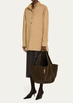 Saint LaurentLe 5 À 7 Bea YSL Cabas Tote Bag in Suede