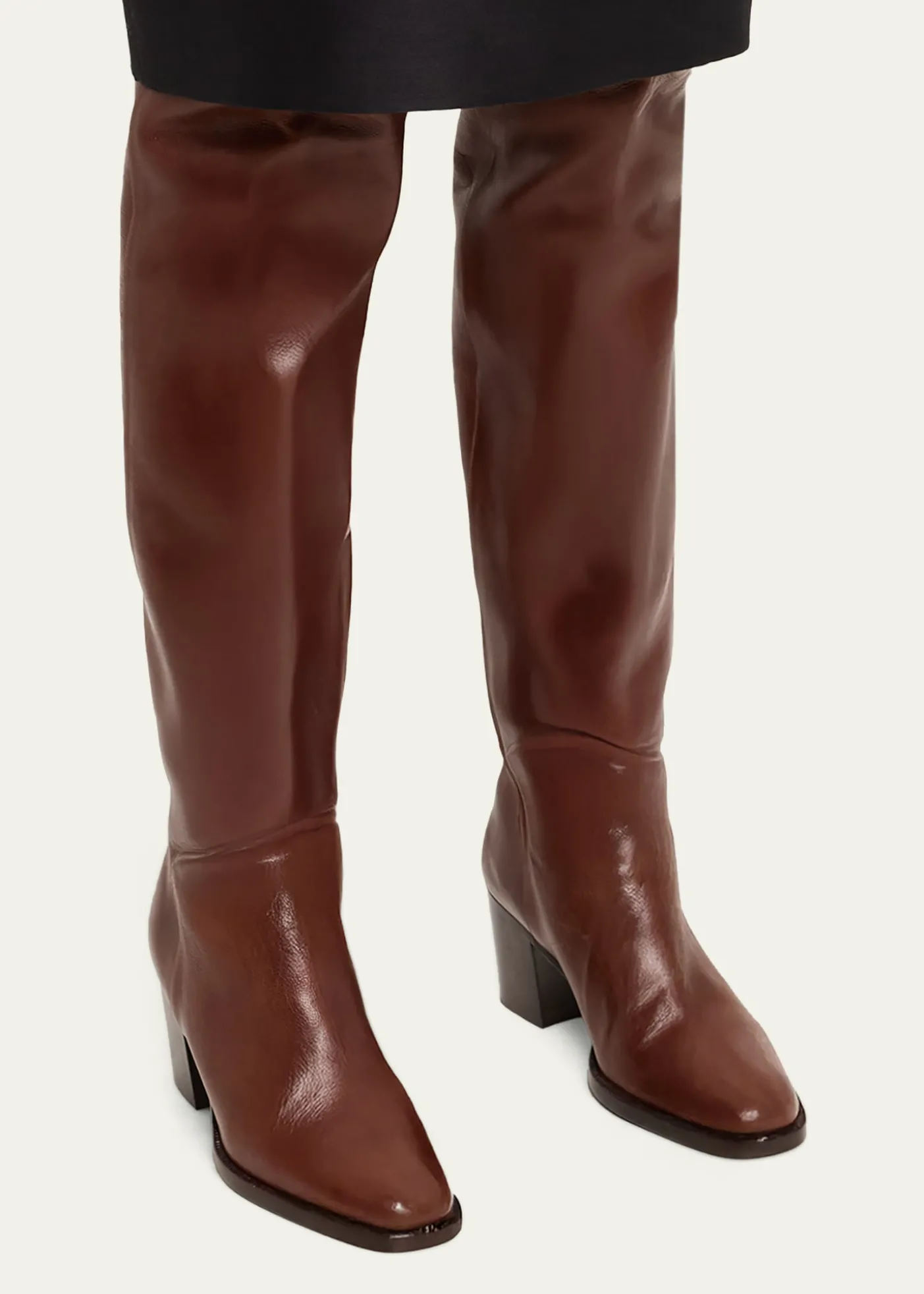 Saint LaurentOdeon Leather Over-The-Knee Boots