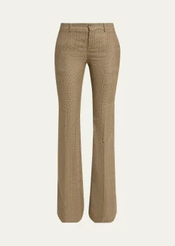 Saint LaurentPuppytooth Prince of Wales Wool Flared Pants