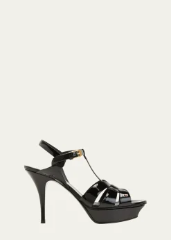 Saint LaurentTribute Patent Sandals, 4