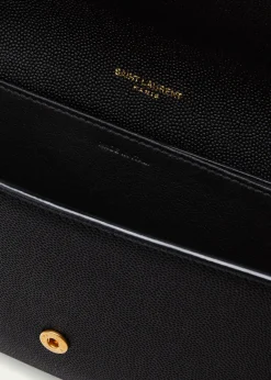 Saint LaurentUptown YSL Wallet on Chain in Grained Leather