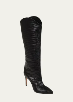 SchutzMaryana Snake-Print Leather Knee Boots