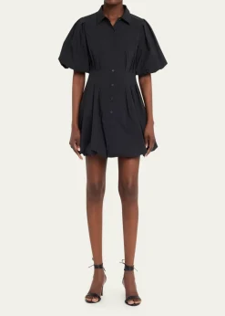 SIMKHAICleo Polin Balloon-Sleeve Pleated Mini Dress