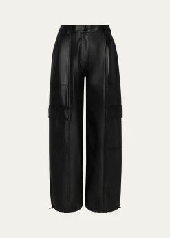 SIMKHAILuxe Vegan Leather Cargo Pants