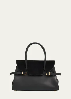 SIMKHAIRiver Small Suede Flap Top-Handle Bag
