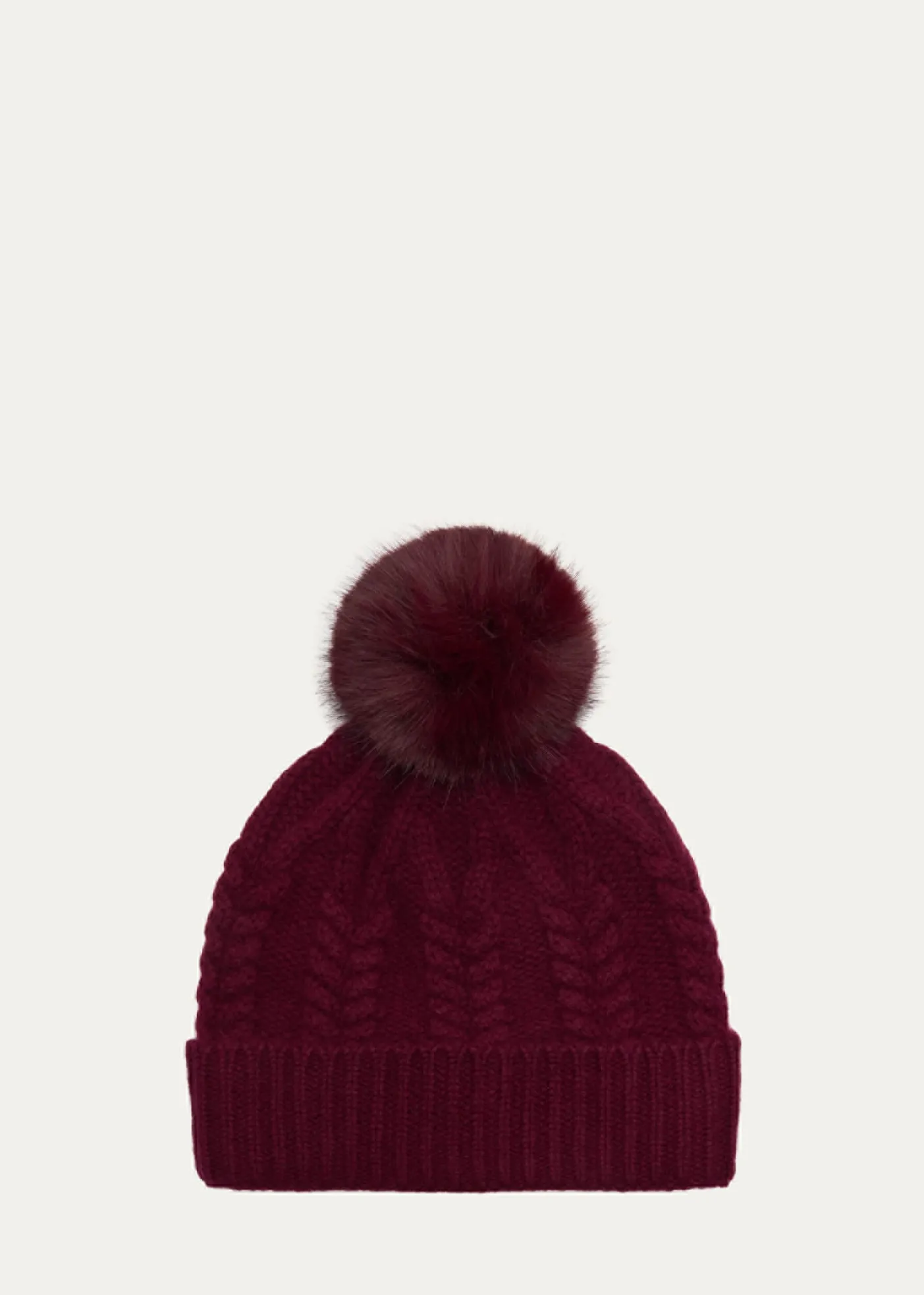 Sofia CashmereFaux Fur Pom Cashmere Beanie