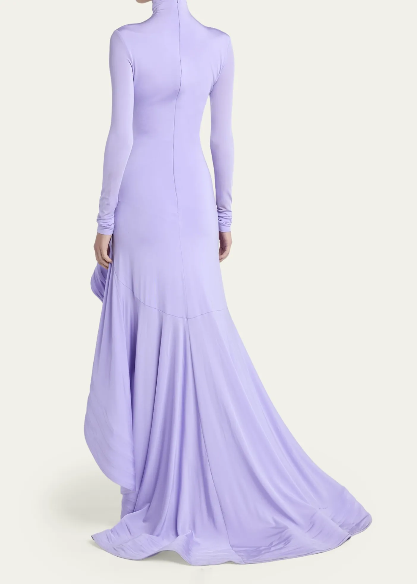 Stella McCartneyCrepe Jersey Frill Long-Sleeve High-Low Dress