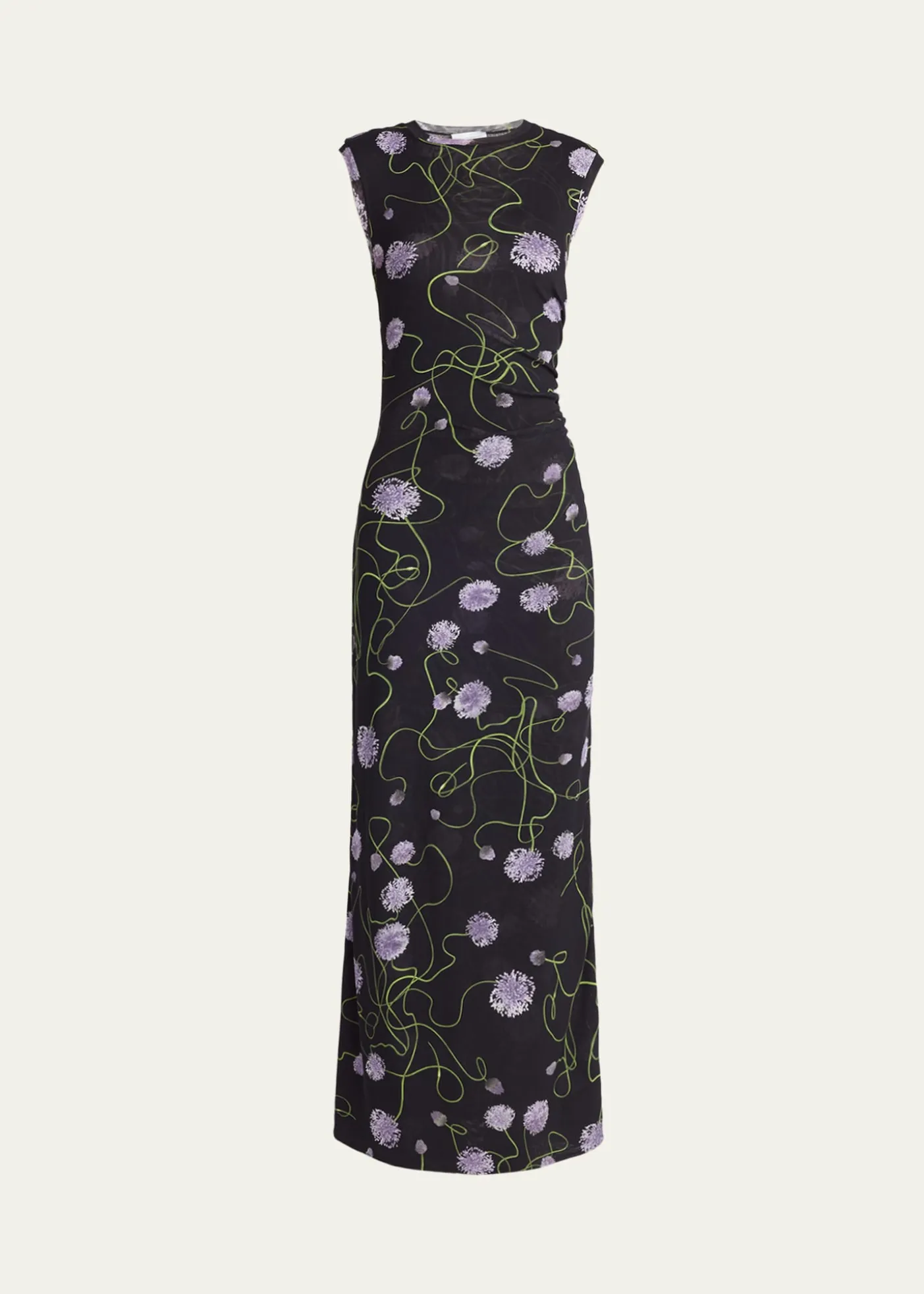 Stella McCartneyTwisted Flower Mesh Sleeveless Maxi Dress