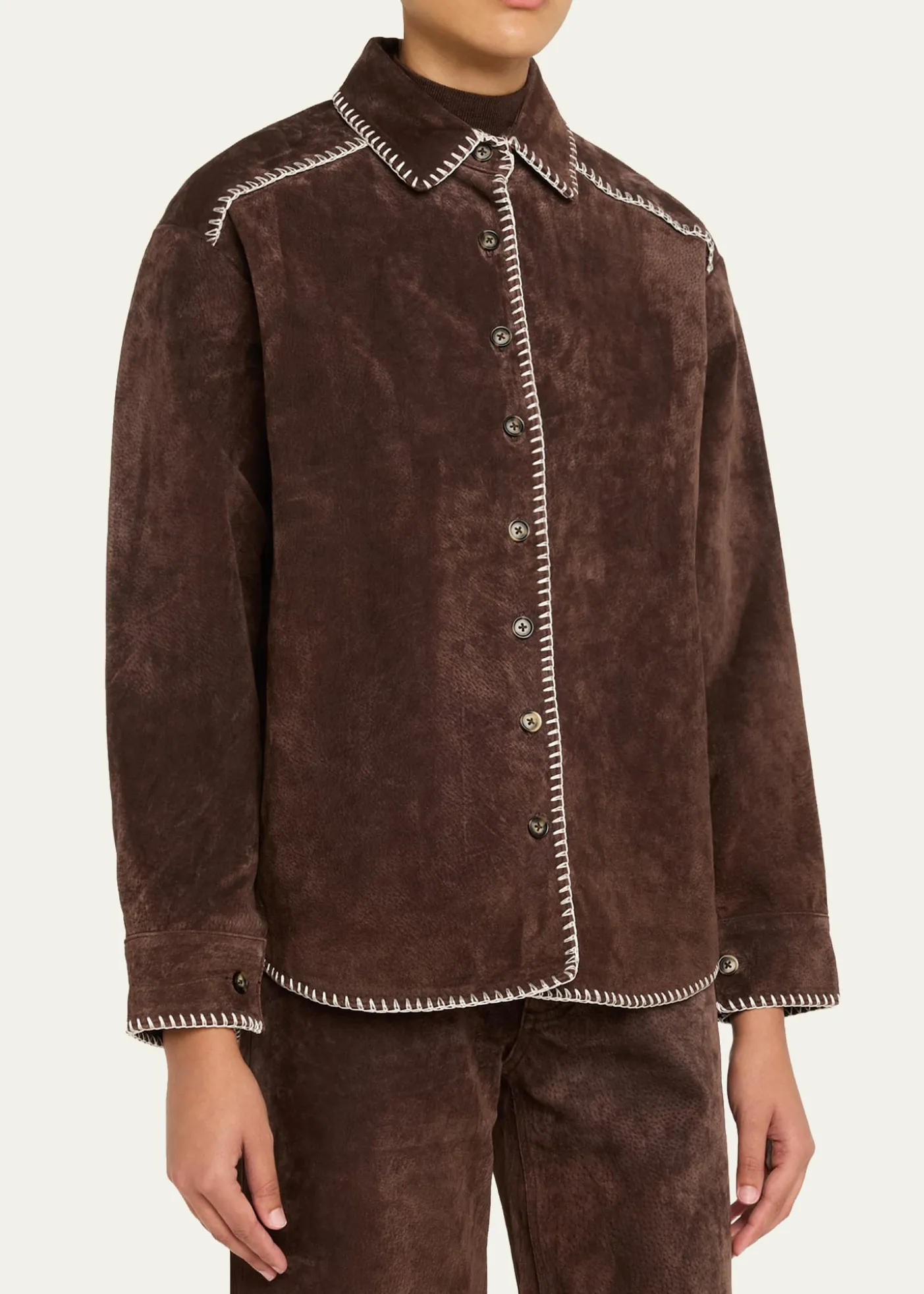 Still HereLong-Sleeve Western Suede Shirt
