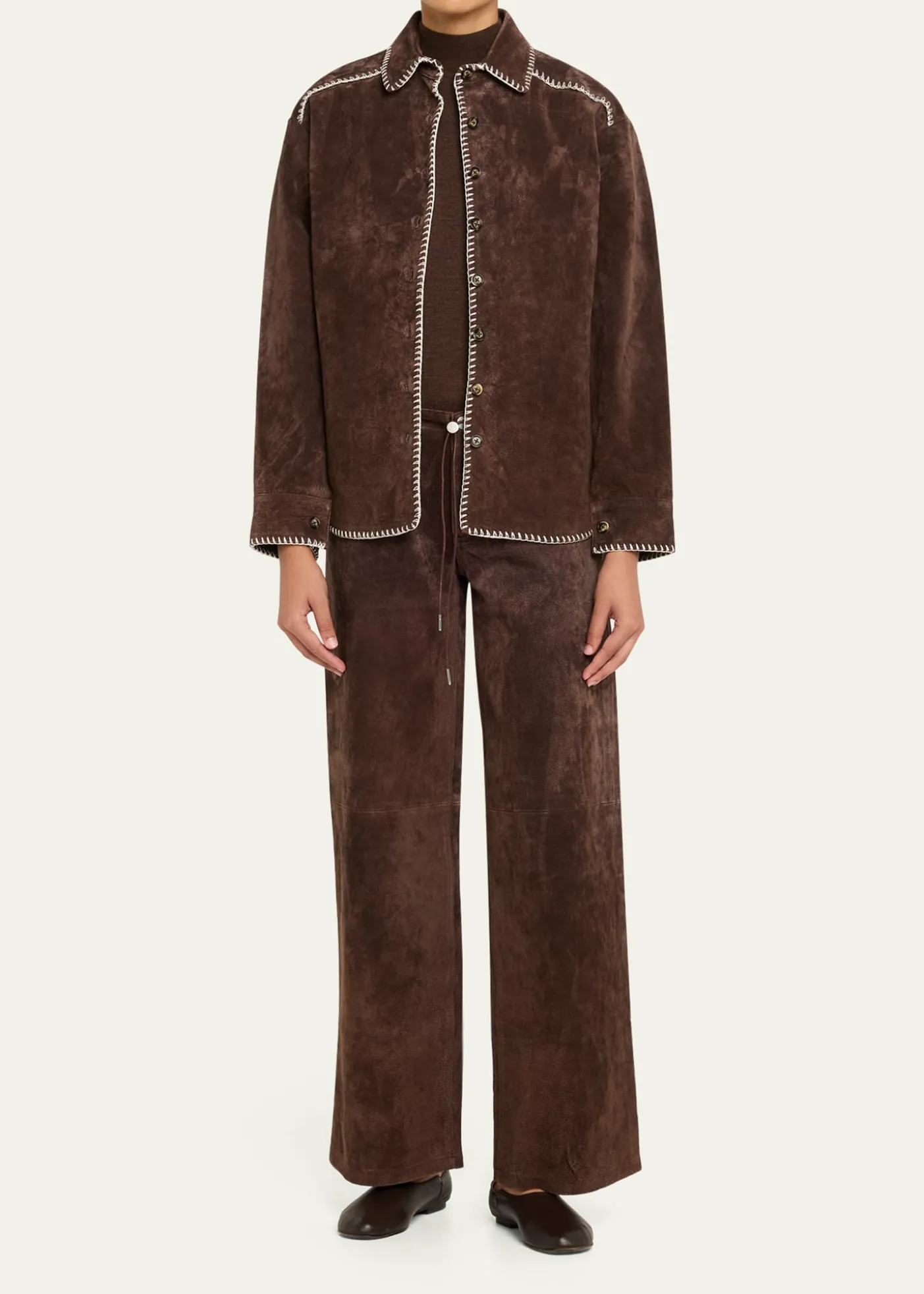 Still HereLong-Sleeve Western Suede Shirt