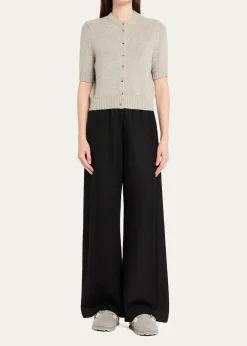 Stuart WeitzmanChrystie Shearling-Lined Flannel Mules