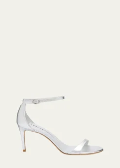 Stuart WeitzmanNudist II Metallic Ankle-Strap Sandals