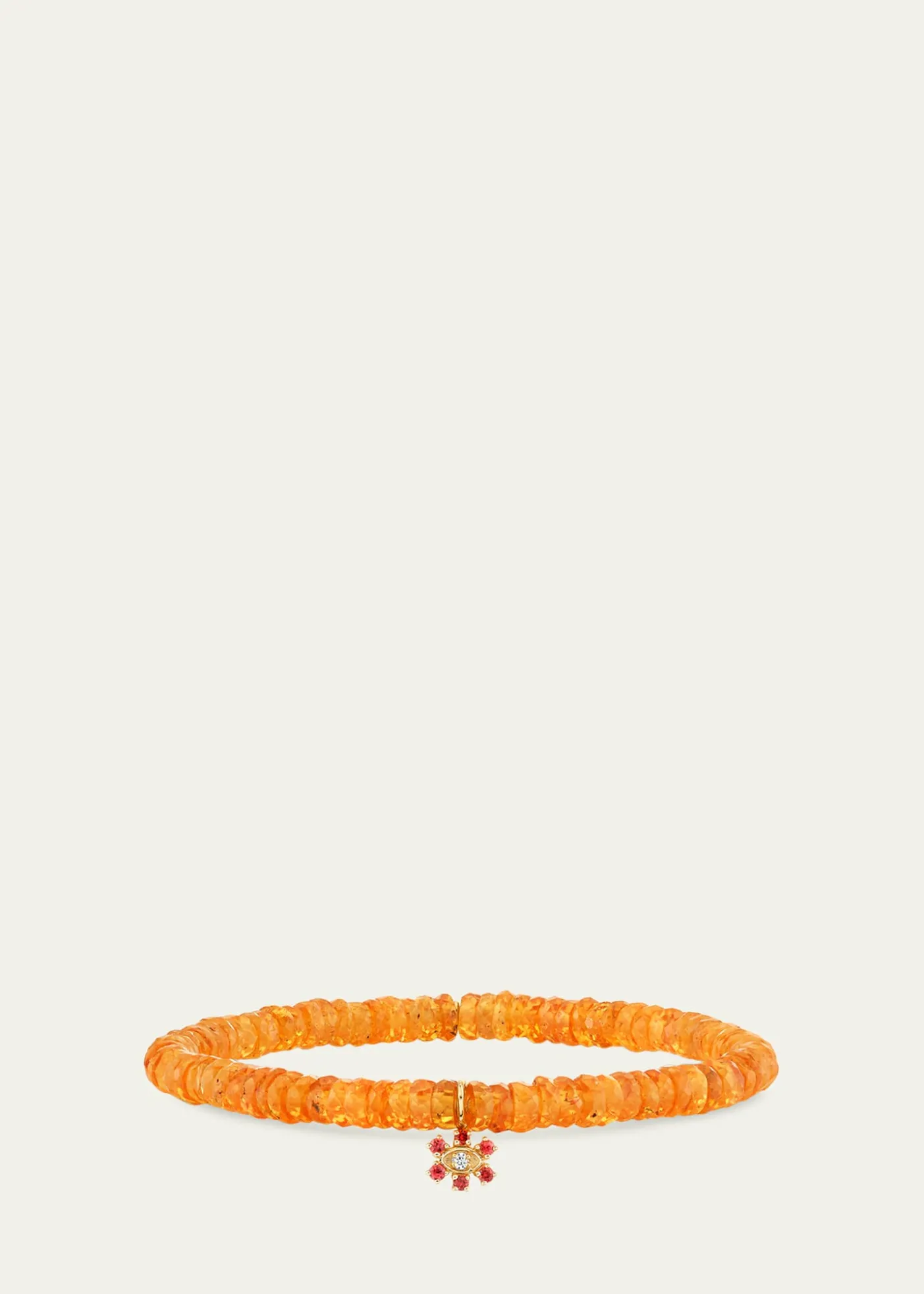 Sydney Evan14K Evil Eye Flower on Orange Spessartite Bracelet