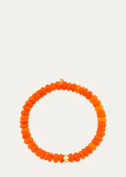 Sydney Evan14K Marquise Rondelle on Orange Opal Stretch Bracelet