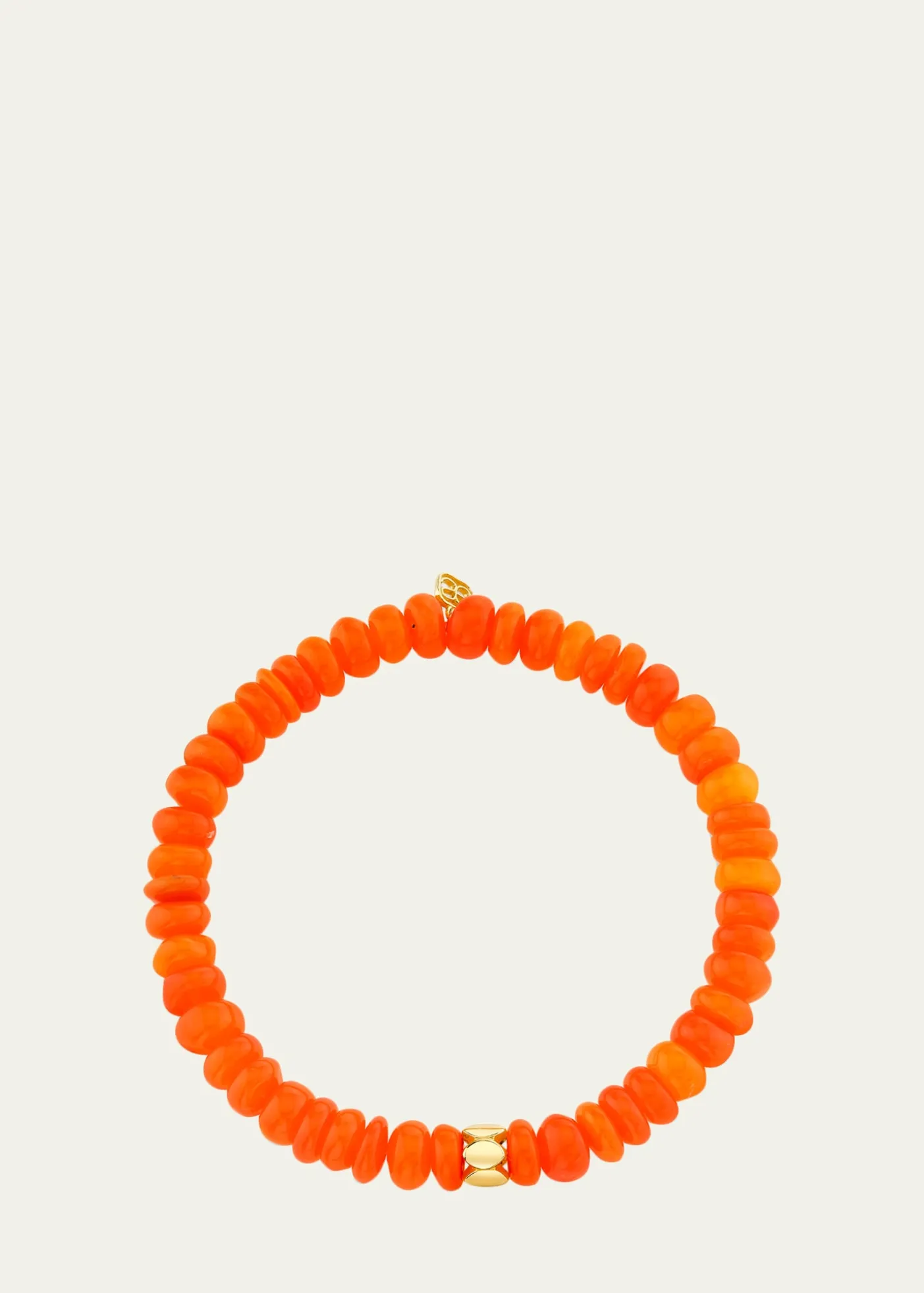 Sydney Evan14K Marquise Rondelle on Orange Opal Stretch Bracelet