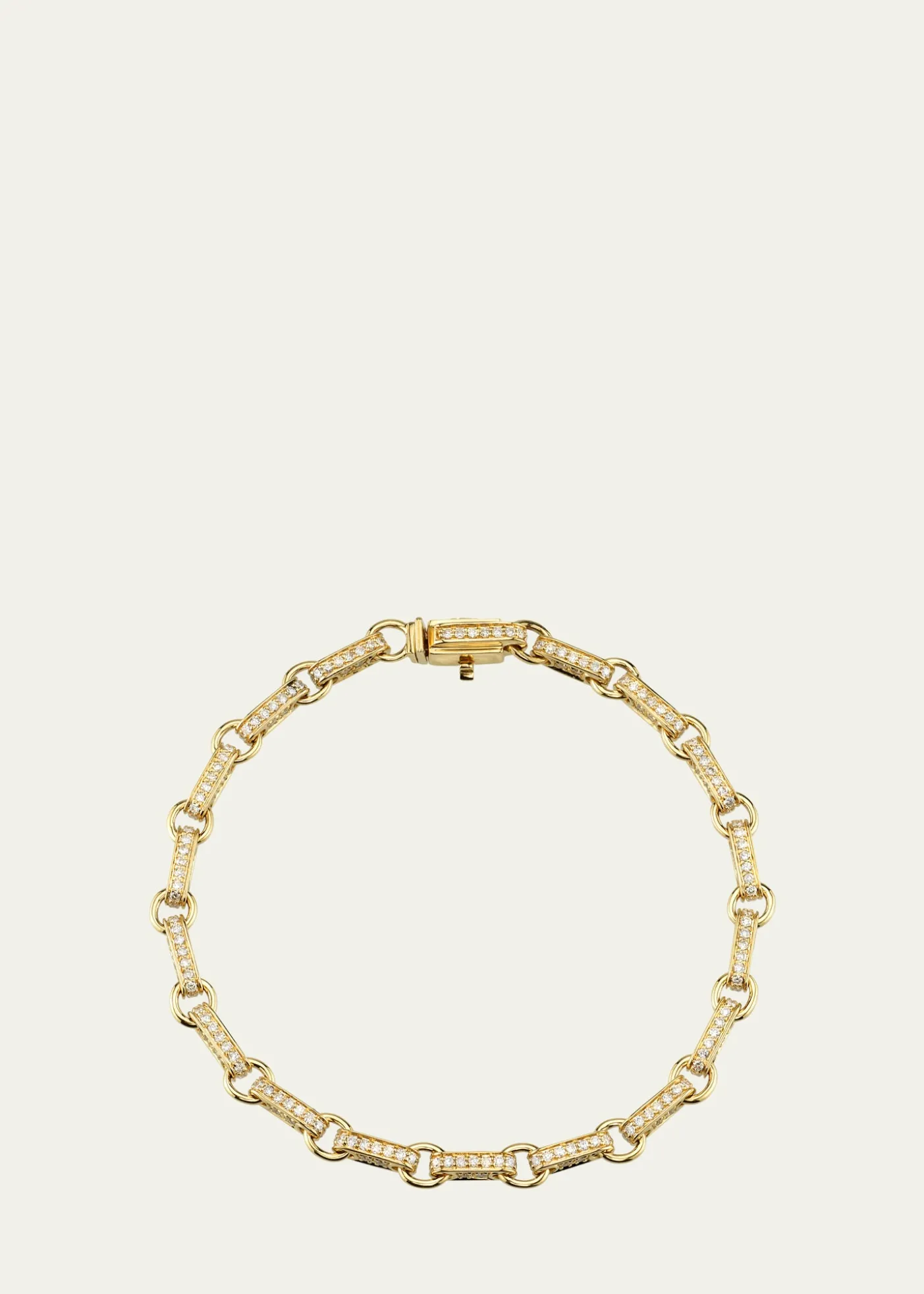 Sydney Evan14K Round and Rectangular Diamond Link Bracelet