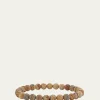 Sydney Evan14K Single Baguette Diamond on Jasper Stretch Bracelet
