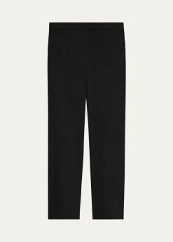 TheoryTreeca Good Linen Cropped Pull-On Ankle Pants