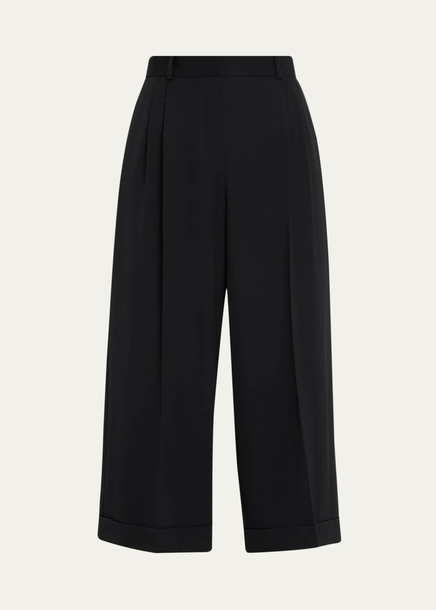 THE ROWLior Double-Pleated Wide-Leg Ankle Pants