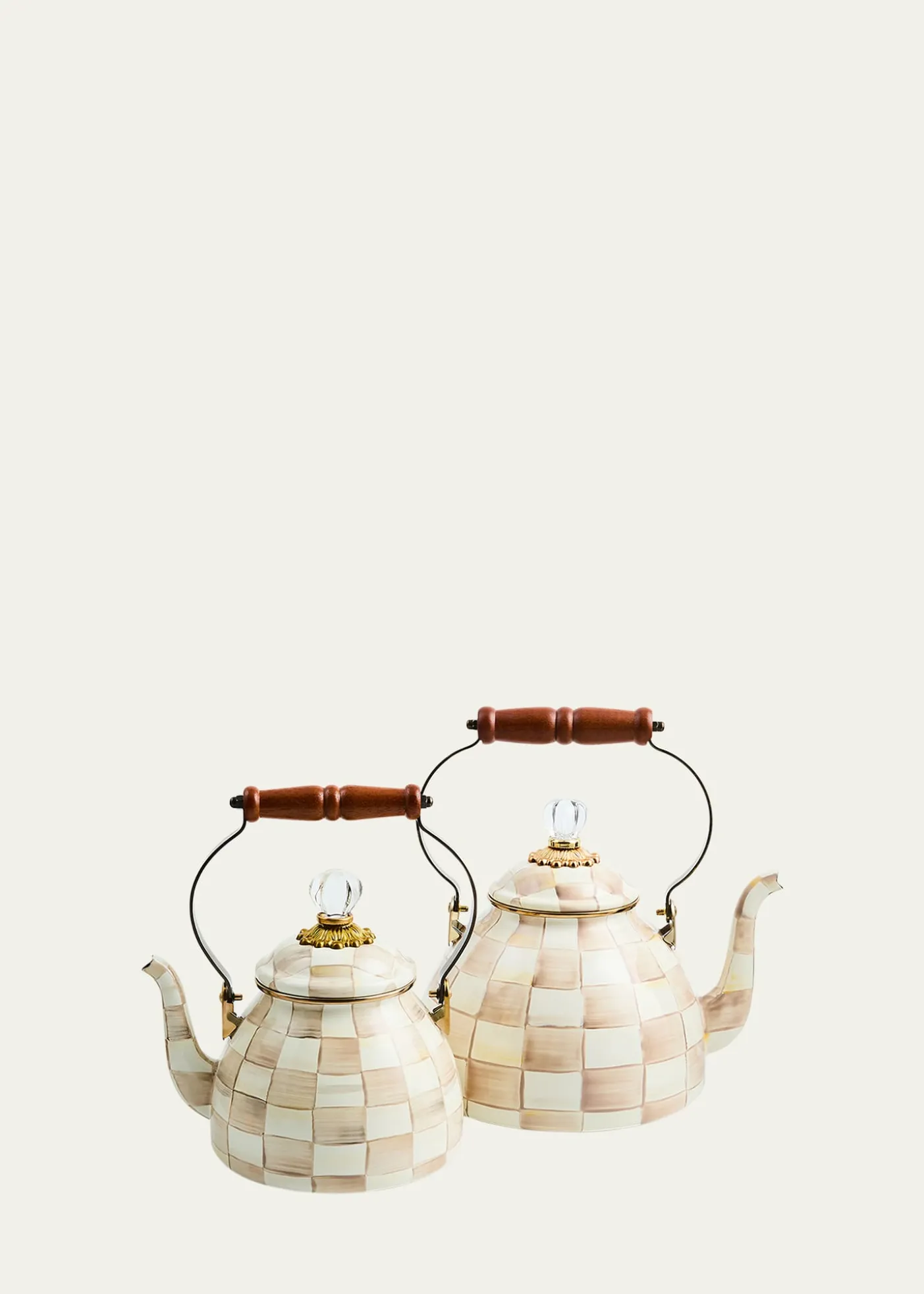 THIS ITEM IS NOT AVAILABLE.MacKenzie-ChildsMocha Check Tea Kettle, 3 Quarts