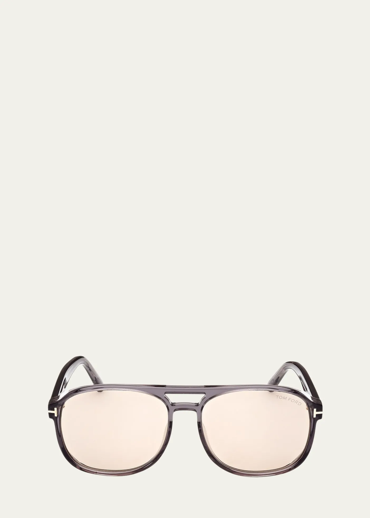 TOM FORDGrey Transparent Acetate Aviator Sunglasses