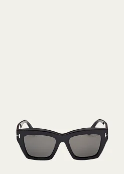 TOM FORDLuna Polarized Butterfly Sunglasses