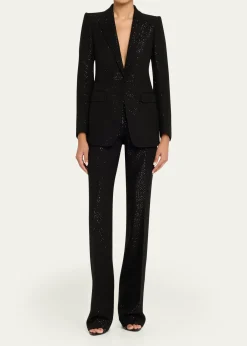TOM FORDSequined Crepe Straight-Leg Pants