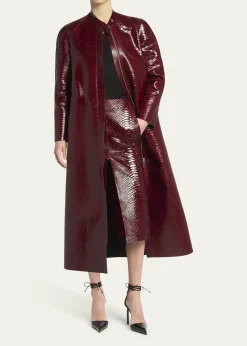 TOM FORDSnake-Effect Leather Midi Skirt