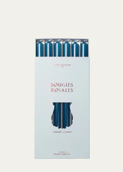 TrudonRoyale Taper Candles - Marine Blue, Set of 6