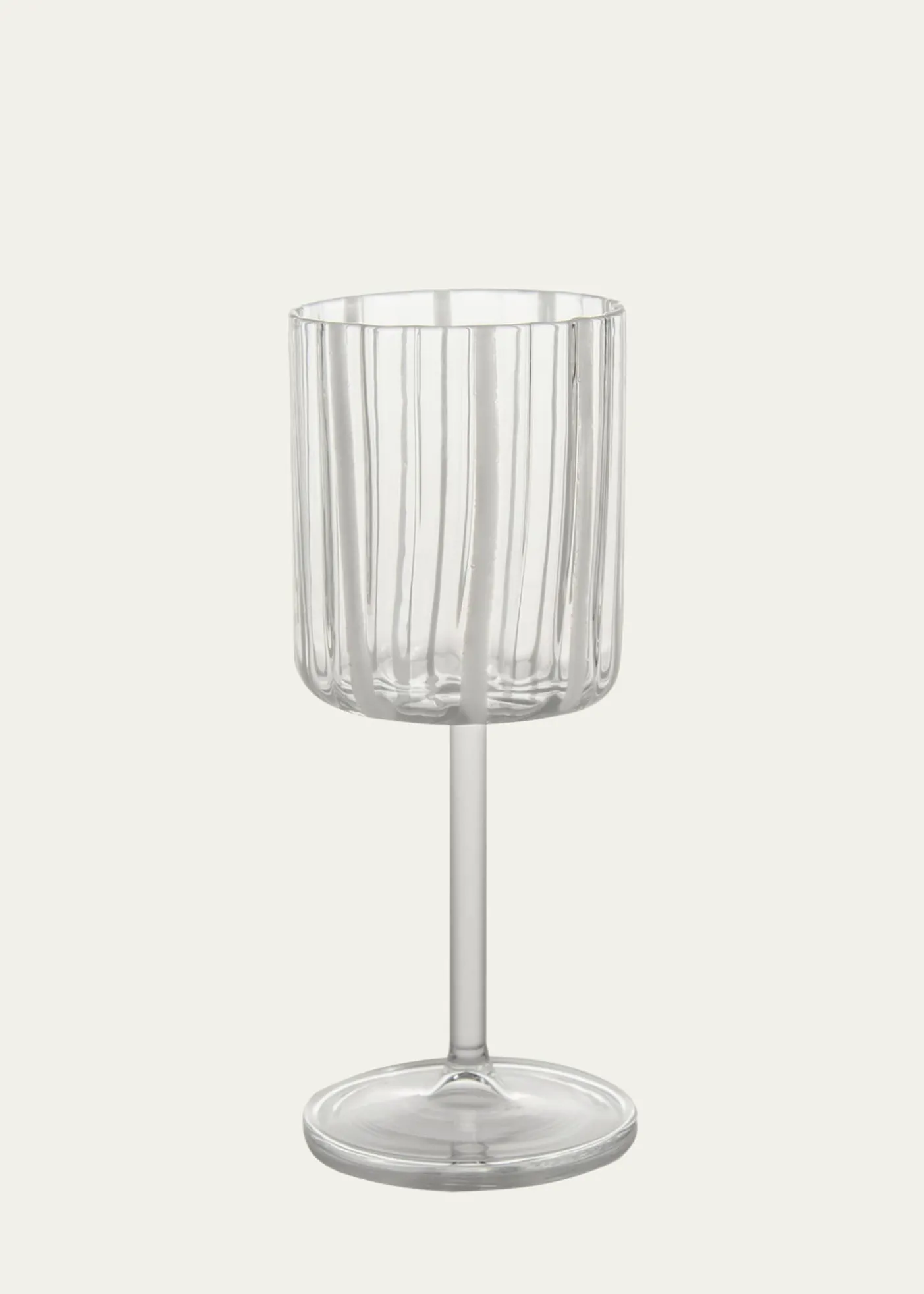TuttoattaccatoStripe Wine Glass, White