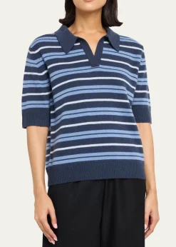 TWPSlightly Oversized Striped Cashmere Polo