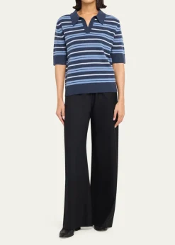 TWPSlightly Oversized Striped Cashmere Polo