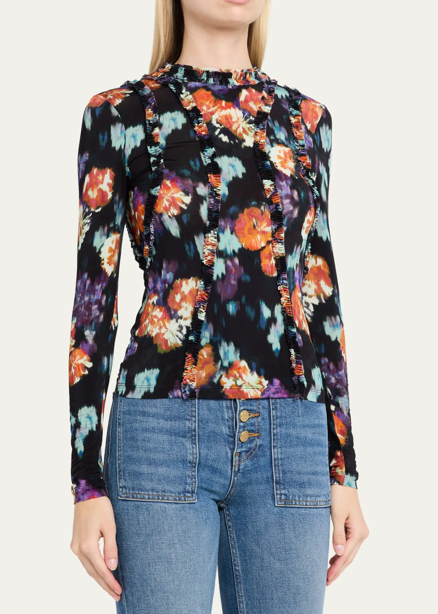 Ulla JohnsonClover Long-Sleeve Jersey Top