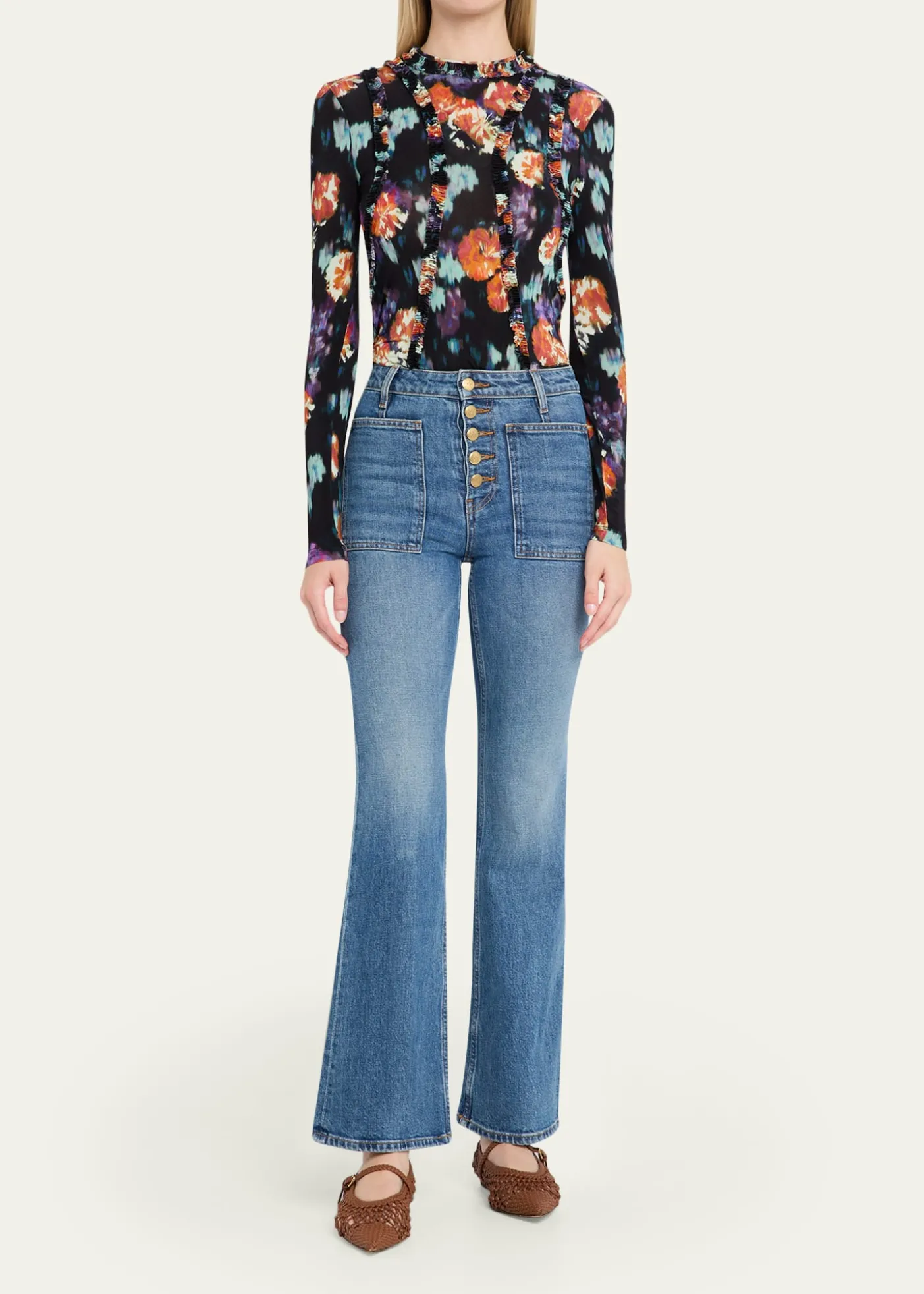 Ulla JohnsonClover Long-Sleeve Jersey Top