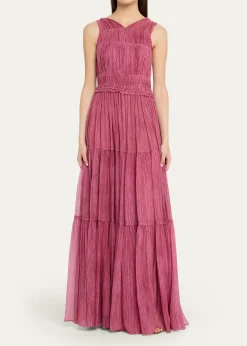 Ulla JohnsonFreesia Sleeveless Silk Chiffon Gown