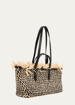 Ulla JohnsonLali Small Fringed Woven Raffia Tote Bag