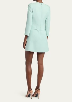 Valentino GaravaniCrepe Couture Belted VLogo Mini Dress