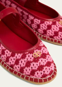 Valentino GaravaniCrochet Mary Jane Ballerina Flats