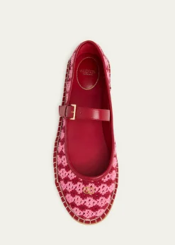 Valentino GaravaniCrochet Mary Jane Ballerina Flats
