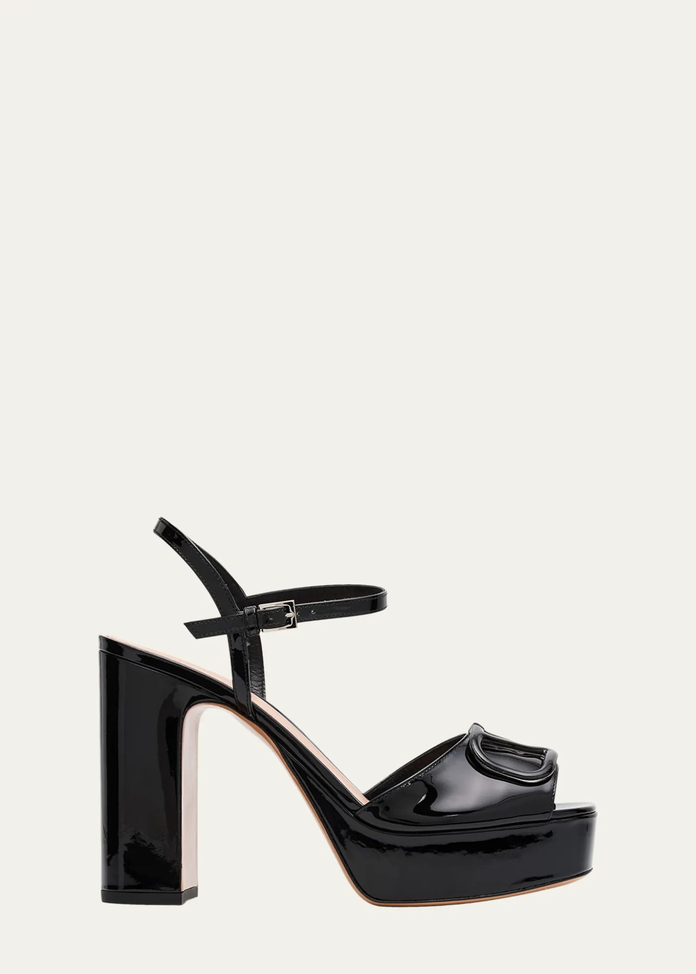 Valentino Garavani115mm VLogo Signature Patent Leather Platform Sandals