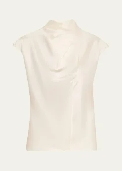 Veronica BeardLeilany Draped Silk Top