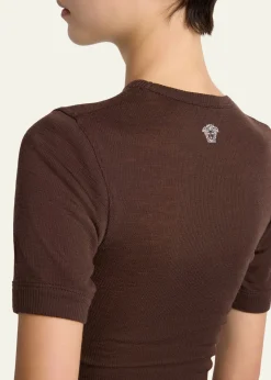 VersaceCrewneck Ribbed Wool Tee